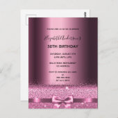 Elke verjaardag van paarse vuurglanzen briefkaart (Voorkant / Achterkant)