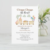 Elke Verjaardag Waterverf Brown Train Fun Express Kaart (Staand voorkant)