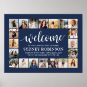 ELKE Verjaardag Welkom 20 Foto Collage Marine Blau Poster (Voorkant)
