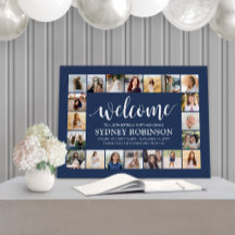 ELKE Verjaardag Welkom Foto Collage Marine Blauw W