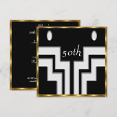 Elke verjaardag White Black Kaart (Voorkant / Achterkant)