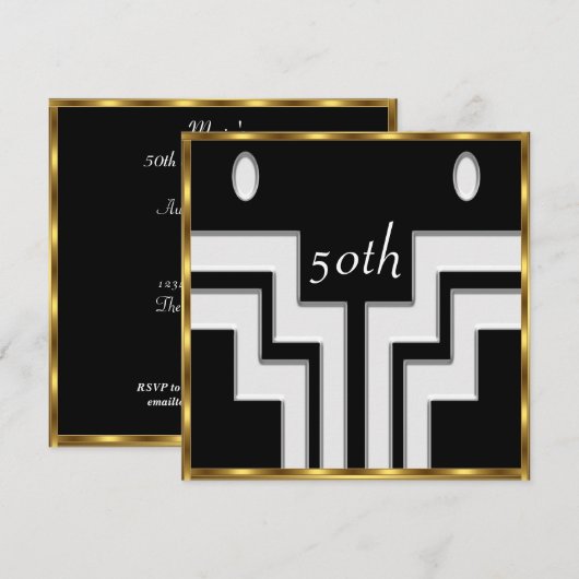 Elke verjaardag White Black Kaart (Voorkant / Achterkant)