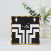 Elke verjaardag White Black Kaart (Staand voorkant)