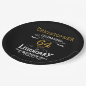 Elke verjaardag zwart goud retro papieren bordje (Gekanteld)