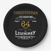 Elke verjaardag zwart goud retro papieren bordje (Voorkant)