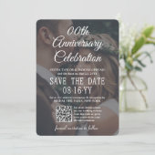 ELKE Verjaardagsfeest Elegant 2 Foto & QR Code Save The Date (Staand voorkant)
