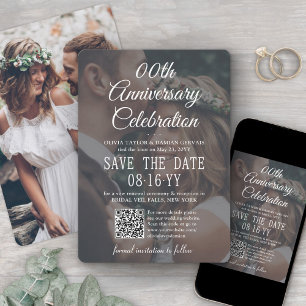 ELKE Verjaardagsfeest Elegant 2 Foto & QR Code Save The Date