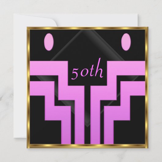 Elke verjaardagsfeest Roze Zwart Kaart (Voorkant)