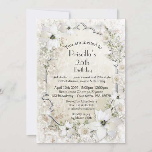 Elke verjaardagsfeest, Winter Wonderland, wit Kaart (Voorkant)