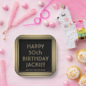 ELKE Verjaardagsfeestje Elegant Classic Zwart en G Papieren Bordje (Feest)