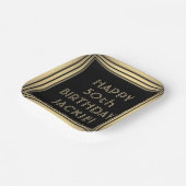 ELKE Verjaardagsfeestje Elegant Classic Zwart en G Papieren Bordje (Gebogen)