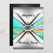 Elke verjaardagsfeestje Uitnodiging 60 (Voorkant / Achterkant)