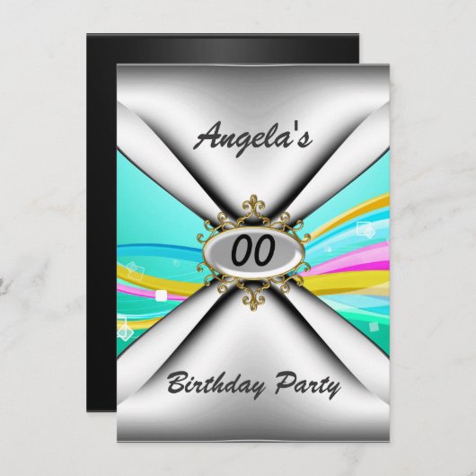 Elke verjaardagsfeestje Uitnodiging 60 (Voorkant / Achterkant)