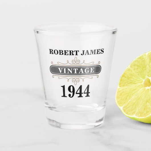 Elke verjaardagsleeftijd shot glas (Voorkant)