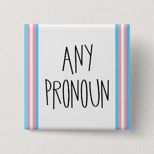 Elke voornaamwoord transgender knop vierkante button 5,1 cm