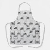 Elke vorm Bedrijf Logo Patroon op grijs Schort (Voorkant)