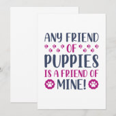 Elke vriend van een Puppy Bedankkaart (Voorkant / Achterkant)