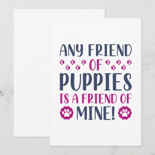 Elke vriend van een Puppy Bedankkaart (Voorkant / Achterkant)