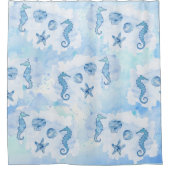 Elke Waterverf zeesoorten en dollazen Douchegordijn (Voorkant)