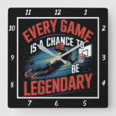 Elke wedstrijd kans legendarische basketbal vierkante klok (Voorkant)