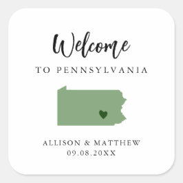 Elke Welkomsttas van de Colour Pennsylvania Wedden Vierkante Sticker