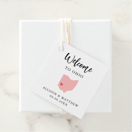 Elke welkomsttas van Ohio Weddenschap Bedankjes Labels (In situ)