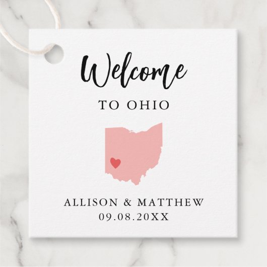 Elke welkomsttas van Ohio Weddenschap Bedankjes Labels (Voorkant)