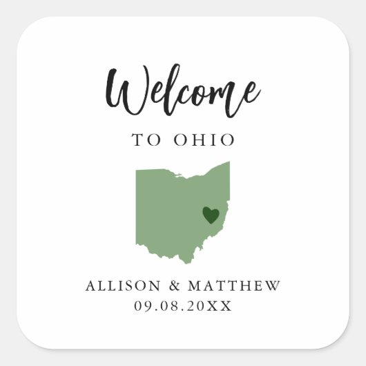 Elke welkomsttas van Ohio Weddenschap Vierkante Sticker (Voorkant)