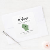 Elke welkomsttas van Wisconsin voor het huwelijk m Vierkante Sticker (Envelop)