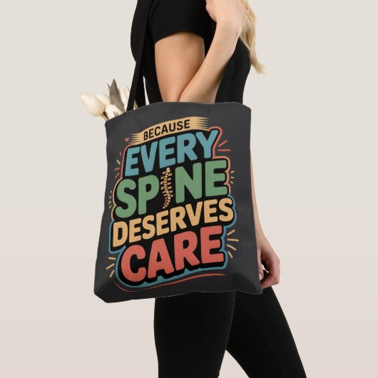 Elke wervelkolom verdient zorg chiropractor citaat tote bag (Dichtbij)