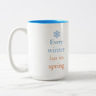 Elke winter heeft de mok van de lente-tweetonkoffi