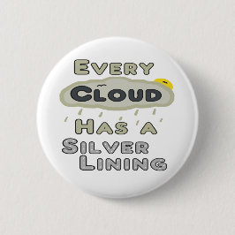 Elke wolk heeft een zilveren voering ronde button 5,7 cm