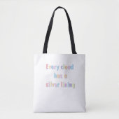Elke wolk heeft een zilveren voering tote bag (Voorkant)