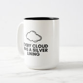 Elke wolk heeft een zilveren voering tweekleurige koffiemok (Voorkant links)