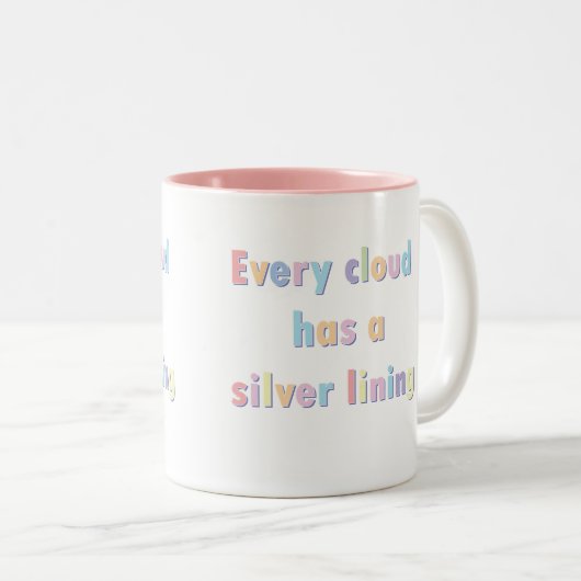 Elke wolk heeft een zilveren voering tweekleurige koffiemok (Voorkant rechts)