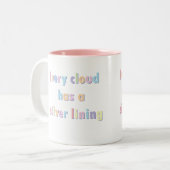 Elke wolk heeft een zilveren voering tweekleurige koffiemok (Voorkant links)