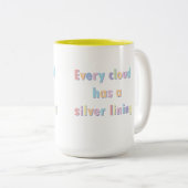 Elke wolk heeft een zilverlijnde tweetone koffiemu tweekleurige koffiemok (Voorkant rechts)