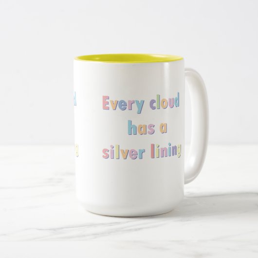 Elke wolk heeft een zilverlijnde tweetone koffiemu tweekleurige koffiemok (Voorkant rechts)