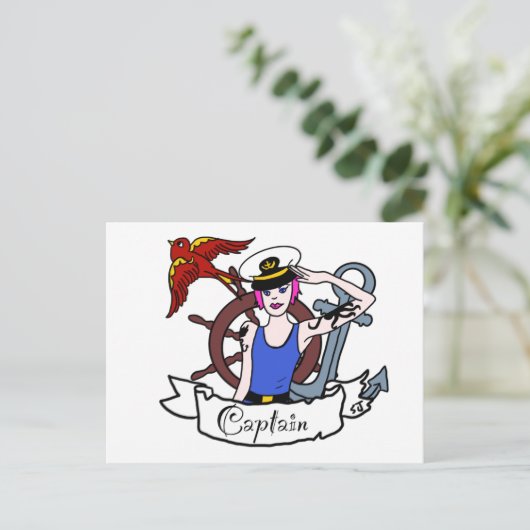 Elke zeeman zit vast briefkaart (Staand voorkant)