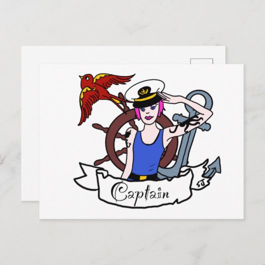 Elke zeeman zit vast briefkaart (Voorkant / Achterkant)