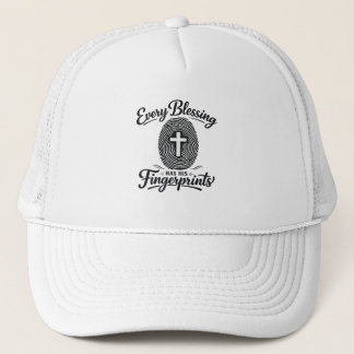 Elke Zegen Vingerafdrukken Christelijk Geloof Hoop Trucker Pet