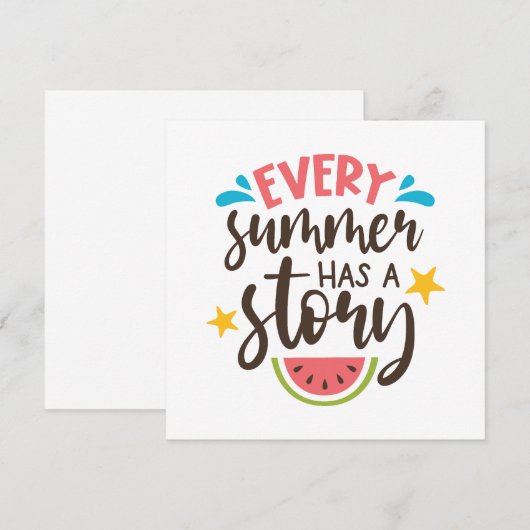 Elke zomer heeft een verhaal, Zomer avonturen Bedankkaart (Voorkant / Achterkant)