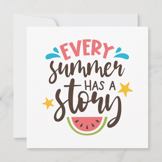 Elke zomer heeft een verhaal, Zomer avonturen Bedankkaart (Voorkant)