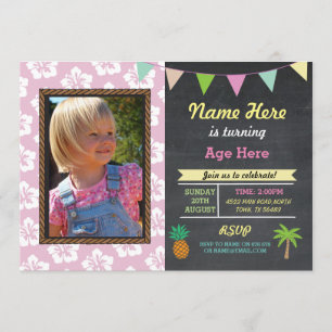 Elke zondag Aloha Tropische Foto doet een uitnodig Kaart