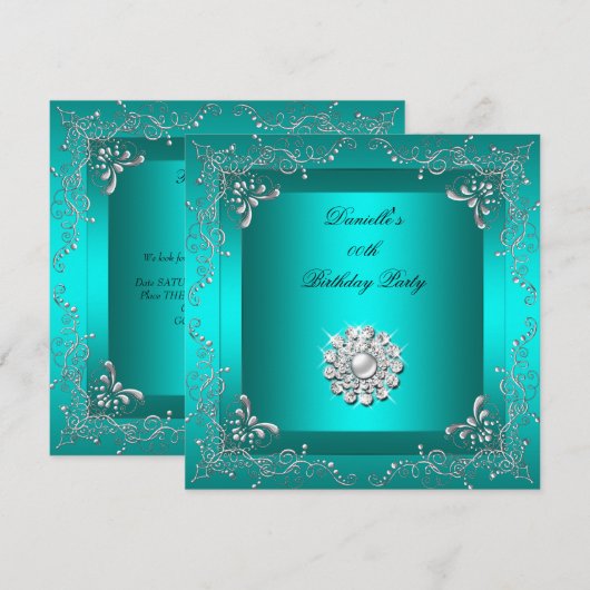 Elke zondag Blauwgroen blauwe diamant! Kaart (Voorkant / Achterkant)