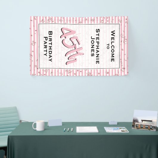 Elke zondag - Bleke roze/witte strepen Spandoek (Beurs)