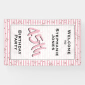 Elke zondag - Bleke roze/witte strepen Spandoek (Horizontaal)