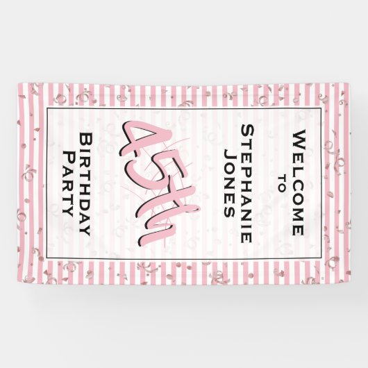 Elke zondag - Bleke roze/witte strepen Spandoek (Horizontaal)