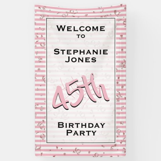 Elke zondag - Bleke roze/witte strepen Spandoek (Verticaal)