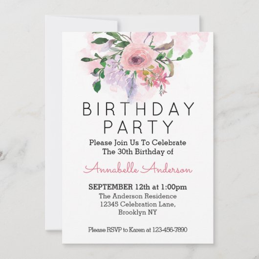 Elke zondag Blush roze roze Waterverf Kaart (Voorkant)